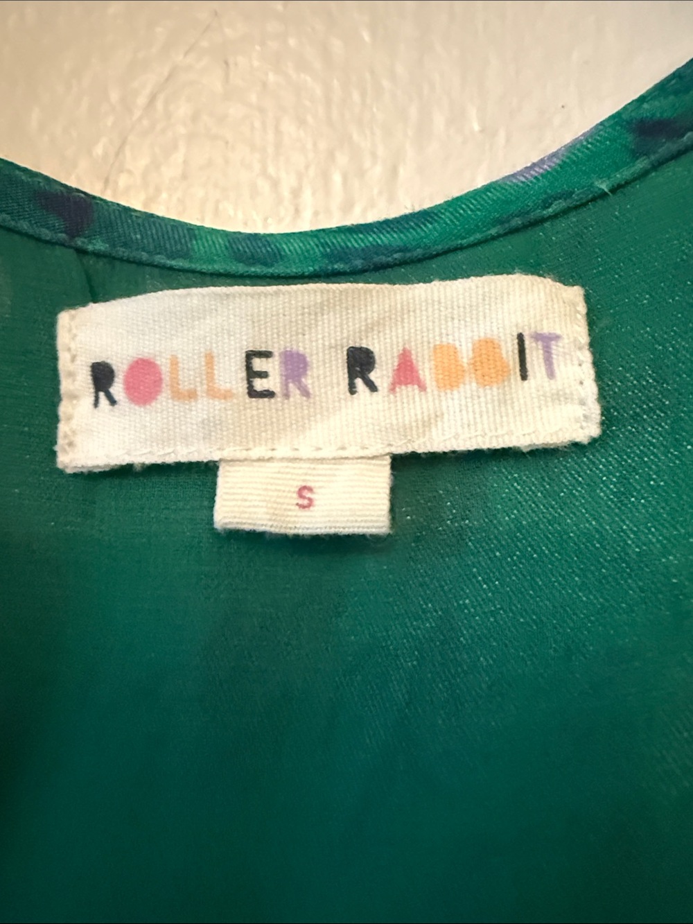 Roller Rabbit Green Floral Ruffle V-Neck Dress - Picture 7 of 7